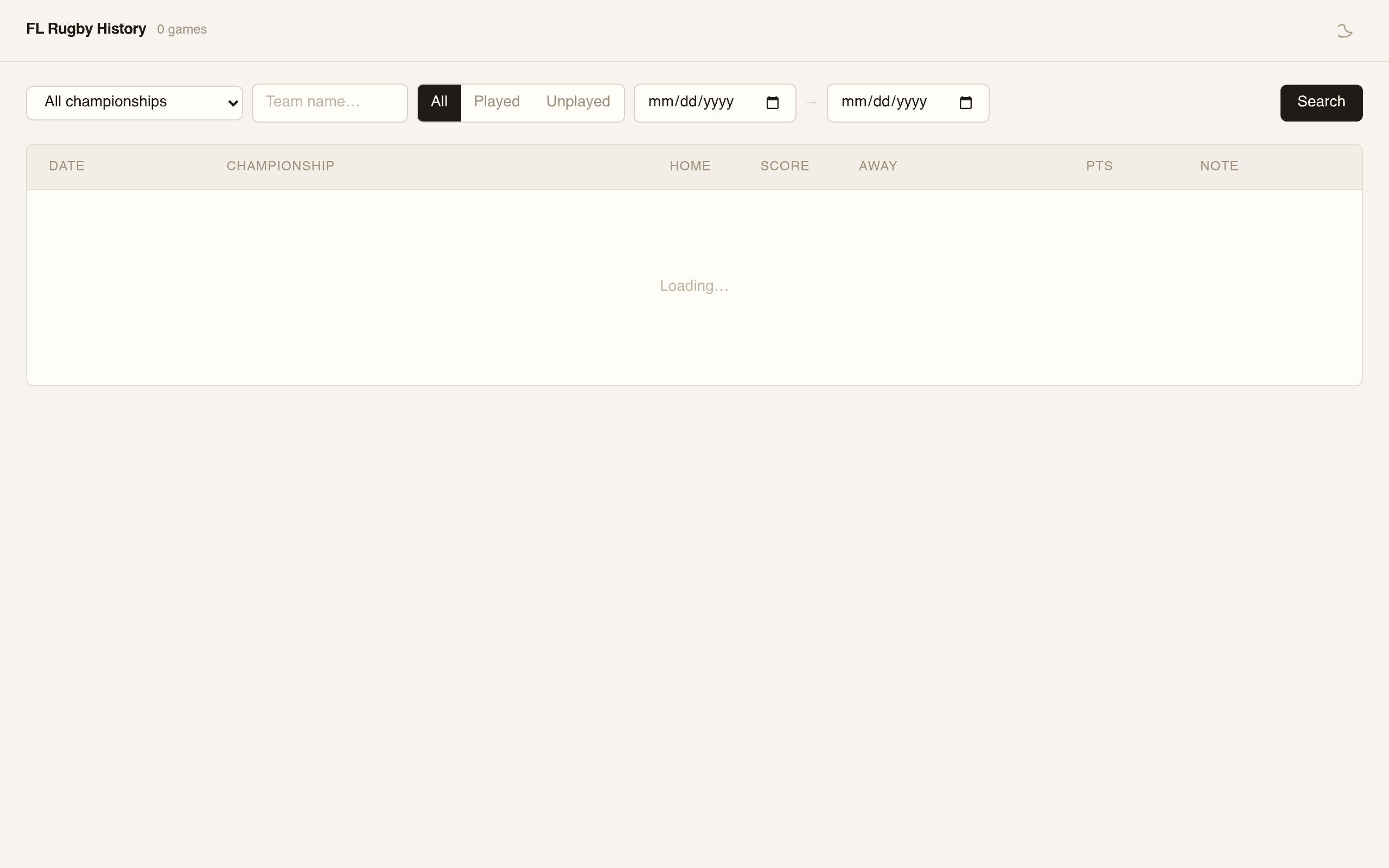 Florida Rugby History screenshot